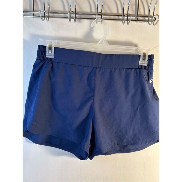 Asics running shorts navy with briefs womens medium m - Picture 1 of 8